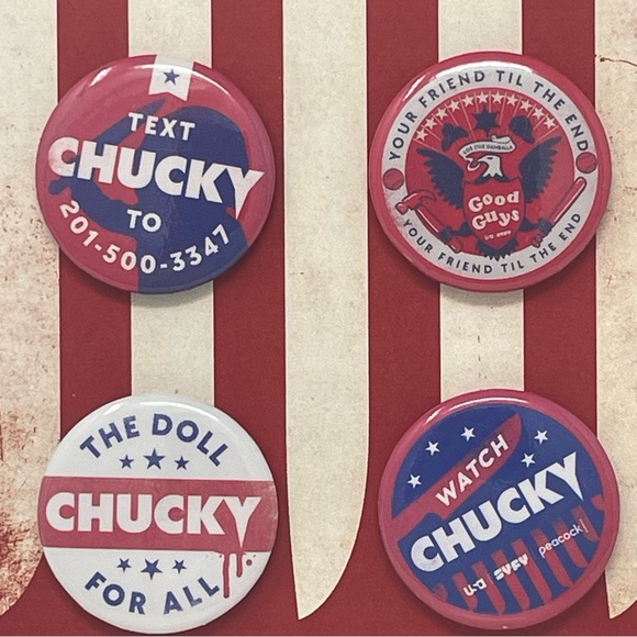 2024 USA/SYFY Network Chucky Campaign Pins - 6 In Total Brand New - Picture 3 of 3